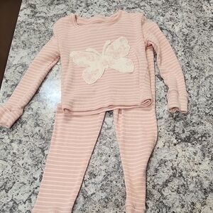 Penelope Mack Pink Striped Butterfly Pajama Set